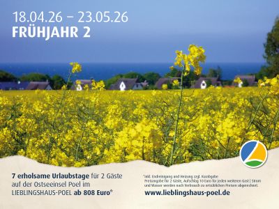 Die Insel in Gelb getaucht